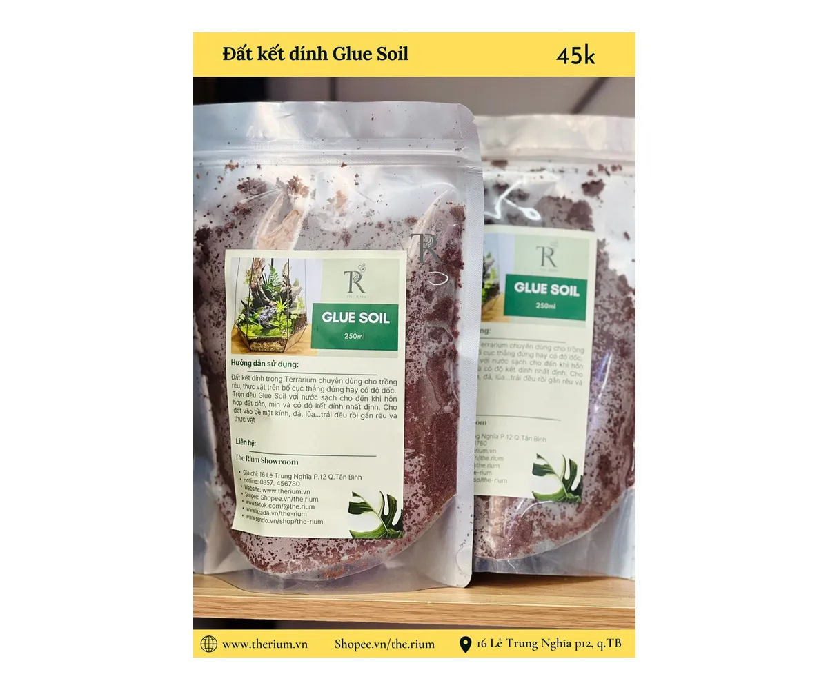 Đất kết dính glue soil cho bể bán cạn, paludarium, vivarium